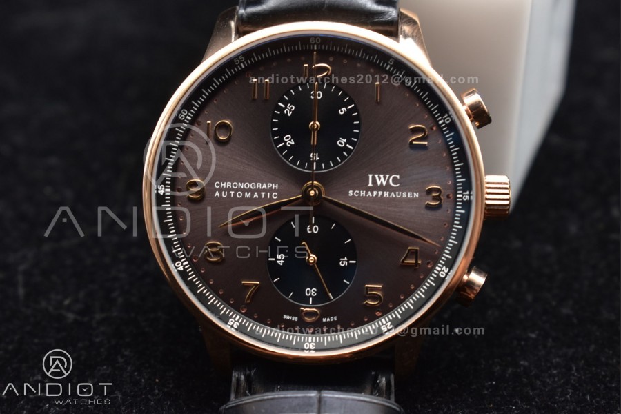 Portuguese Chrono IW371482 ZF 1:1 Best Edition on Black Leather Strap A7750 (Same Thickness as Genuine)