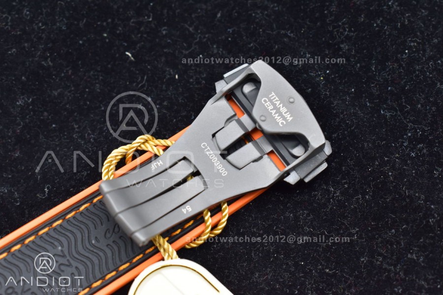 Planet Ocean Master Chronometer OMF DLC Black/Orange Bezel Black Dial on Black Nylon Strap A9900 (Black Balance Wheel) 
