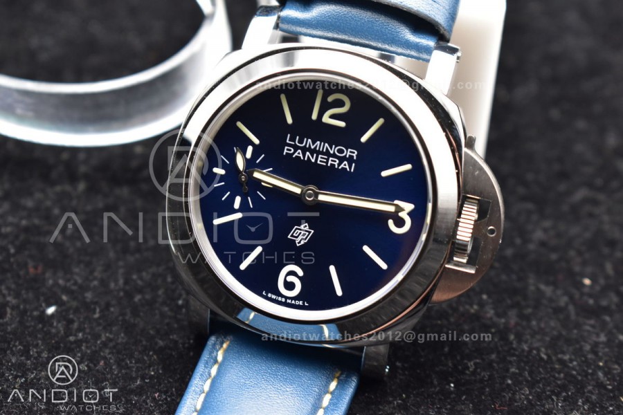 PAM1085 SS HWF 1:1 Best Edition on Blue Leather Strap A6497 
