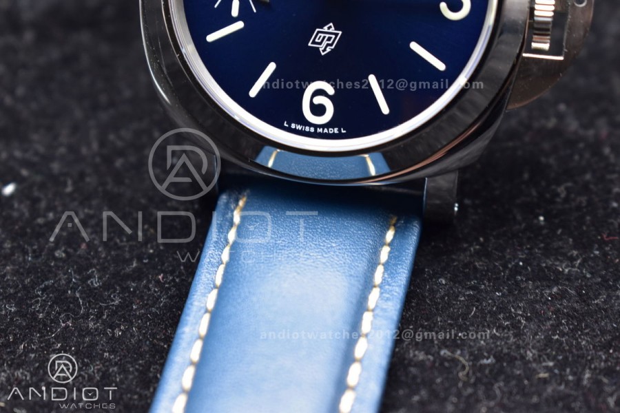PAM1085 SS HWF 1:1 Best Edition on Blue Leather Strap A6497 