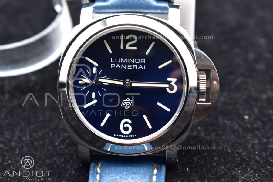 PAM1085 SS HWF 1:1 Best Edition on Blue Leather Strap A6497 