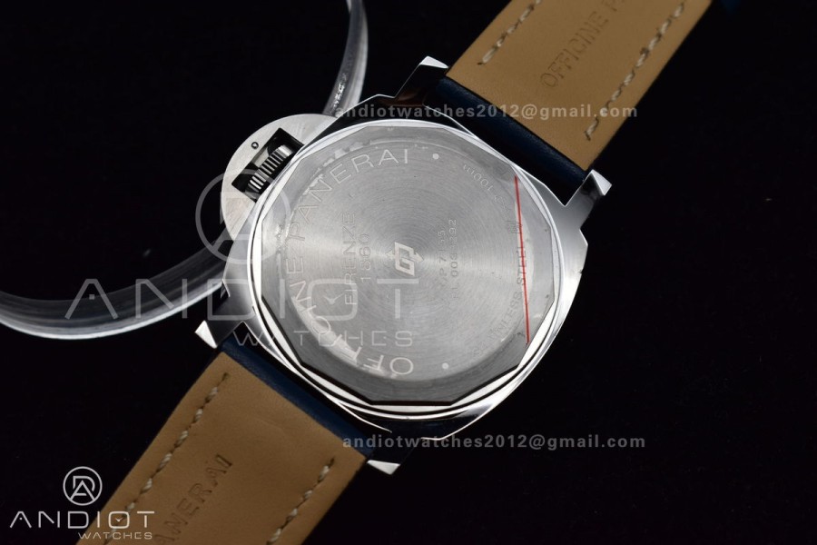 PAM1085 SS HWF 1:1 Best Edition on Blue Leather Strap A6497 