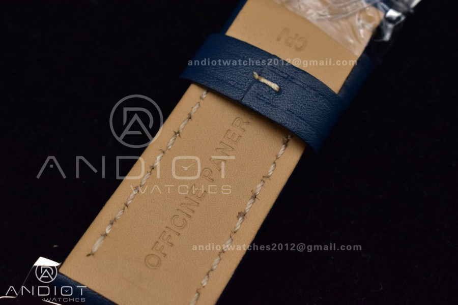 PAM1085 SS HWF 1:1 Best Edition on Blue Leather Strap A6497 