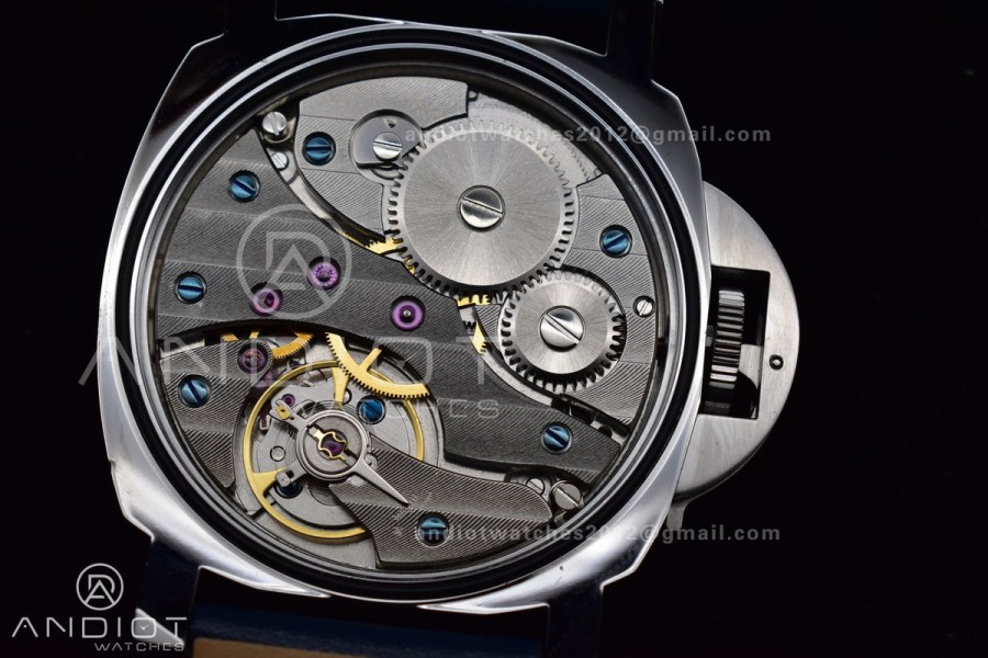 PAM1085 SS HWF 1:1 Best Edition on Blue Leather Strap A6497 