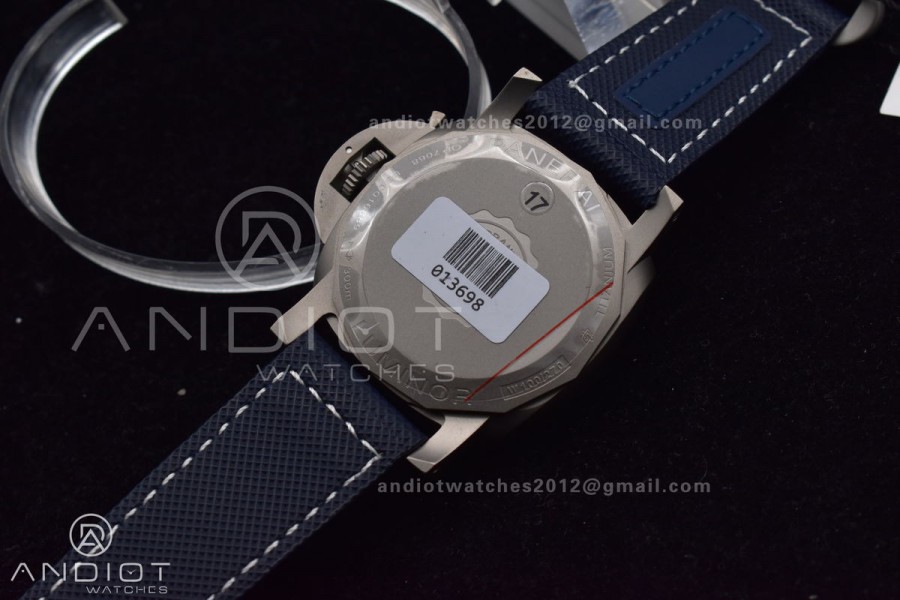 PAM1117 Titanium VSF 1:1 Best Edition Blue Dial on Blue Kevlar Composite Strap P.9010