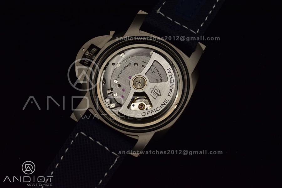 PAM1117 Titanium VSF 1:1 Best Edition Blue Dial on Blue Kevlar Composite Strap P.9010