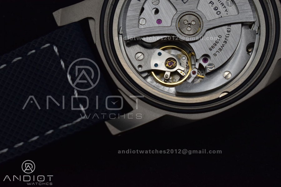 PAM1117 Titanium VSF 1:1 Best Edition Blue Dial on Blue Kevlar Composite Strap P.9010