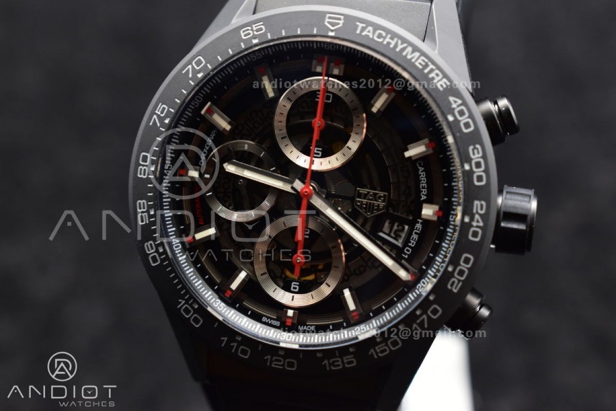 Carrera Cal. HEUER 01 45mm Full Blk Ceramic XF A1887