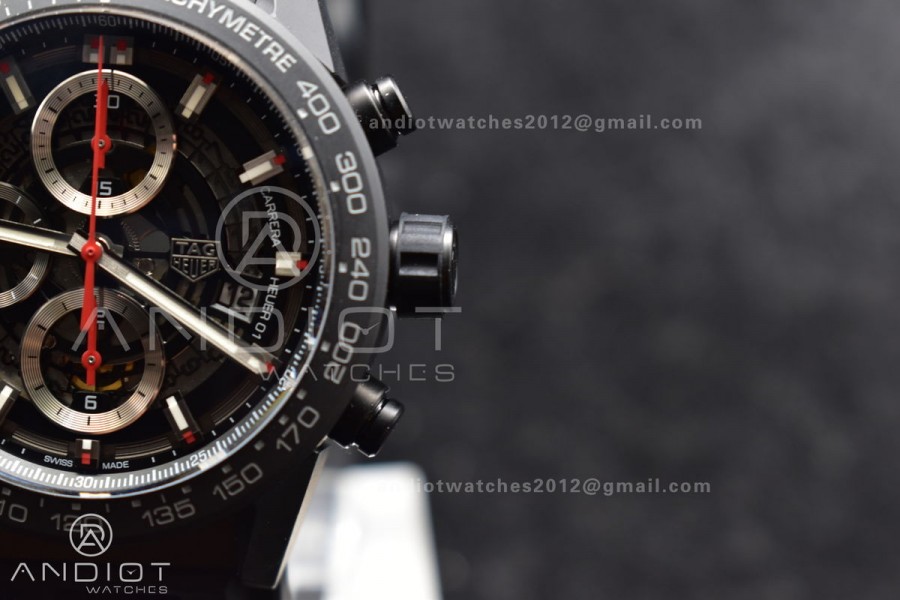 Carrera Cal. HEUER 01 45mm Full Blk Ceramic XF A1887