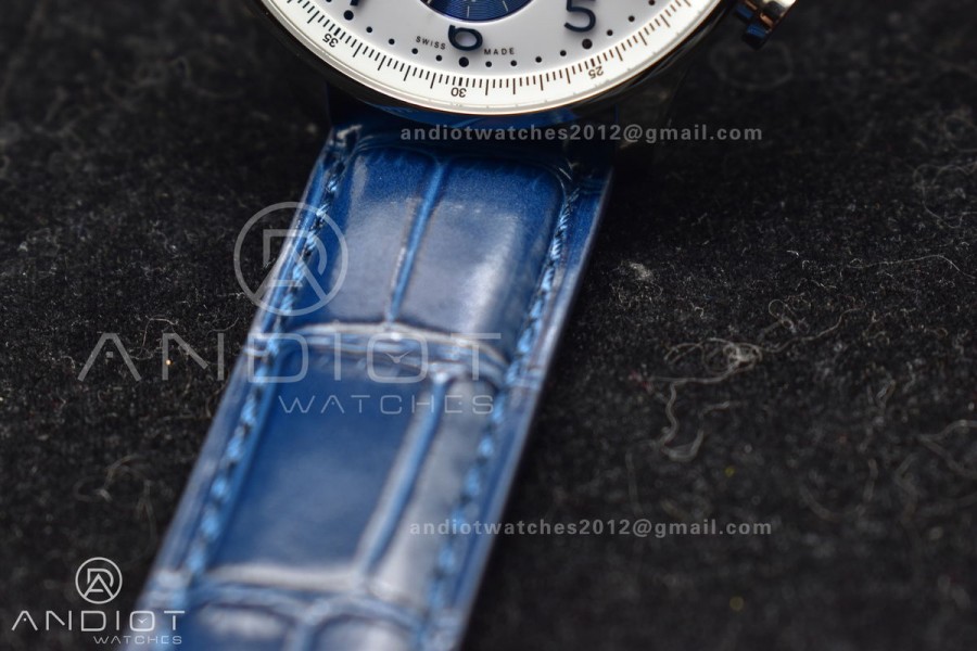 Portuguese Chrono IW371620 ZF 1:1 Best Edition White/Blue Dial on Blue Leather Strap A69355