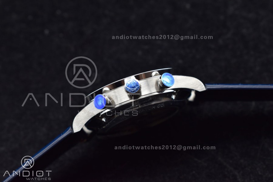 Portuguese Chrono IW371620 ZF 1:1 Best Edition White/Blue Dial on Blue Leather Strap A69355