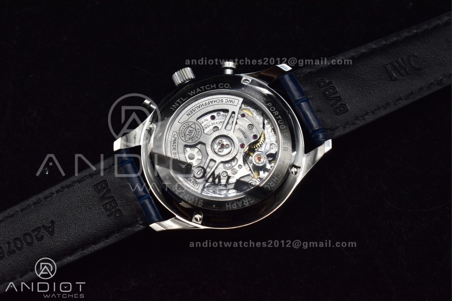 Portuguese Chrono IW371620 ZF 1:1 Best Edition White/Blue Dial on Blue Leather Strap A69355