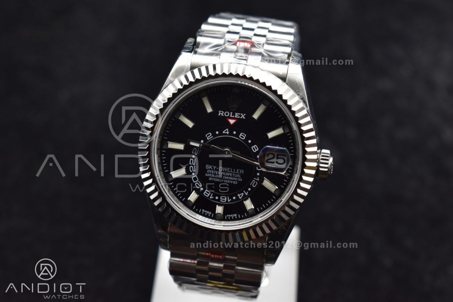 Skydweller SS Noob Best Edition Black Dial on SS Jubilee Bracelet A23J