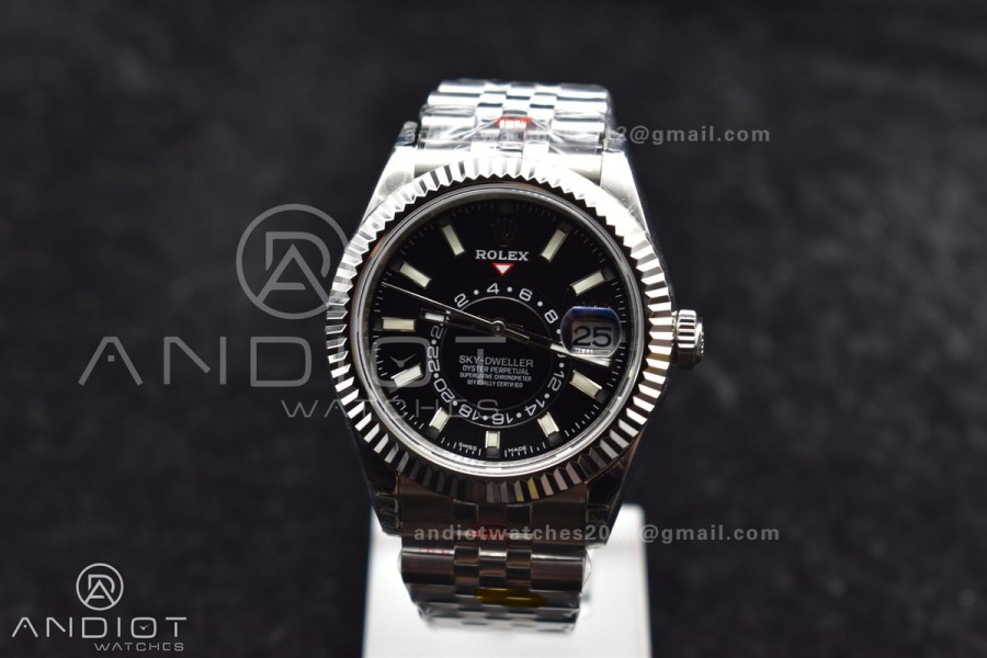 Skydweller SS Noob Best Edition Black Dial on SS Jubilee Bracelet A23J