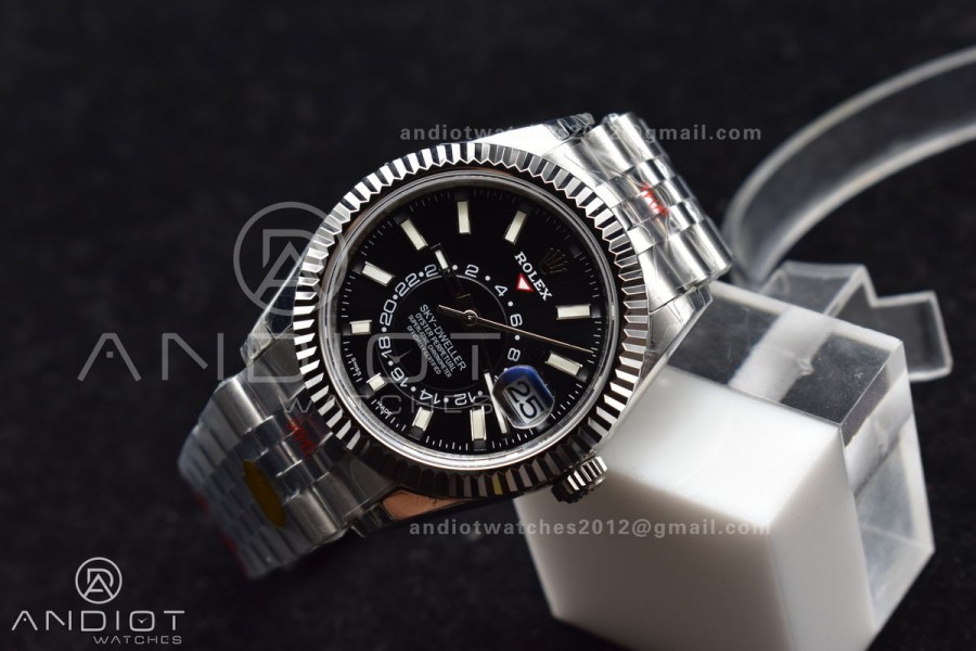 Skydweller SS Noob Best Edition Black Dial on SS Jubilee Bracelet A23J