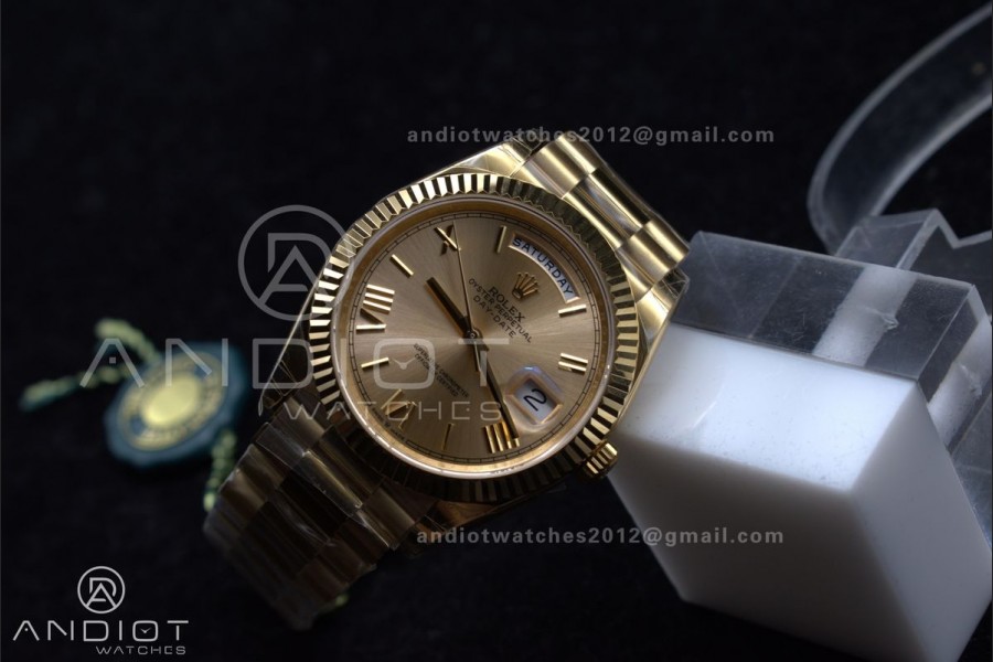 DayDate 40 RG GSF Gain Weight Gold Roman Dial on President Bracelet A2836