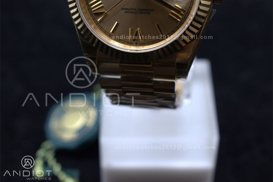 DayDate 40 RG GSF Gain Weight Gold Roman Dial on President Bracelet A2836