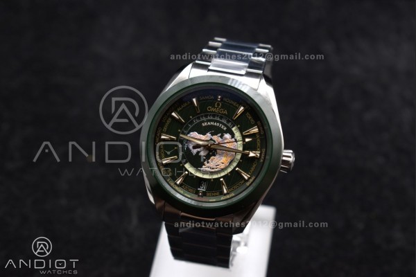 Aqua Terra GMT Worldtimer 43mm Green Ceramic VSF 1...