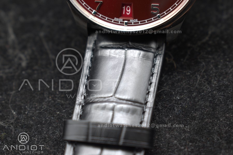 Portuguese Real PR IW500714 ZF 1:1 Best Edition Red Dial on Black Leather Strap A52010 V4
