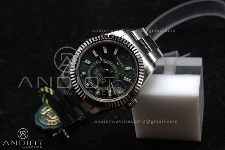 Sky-Dweller 326934 904L SS ZF 1:1 Best Edition Green Dial on SS Bracelet A2824