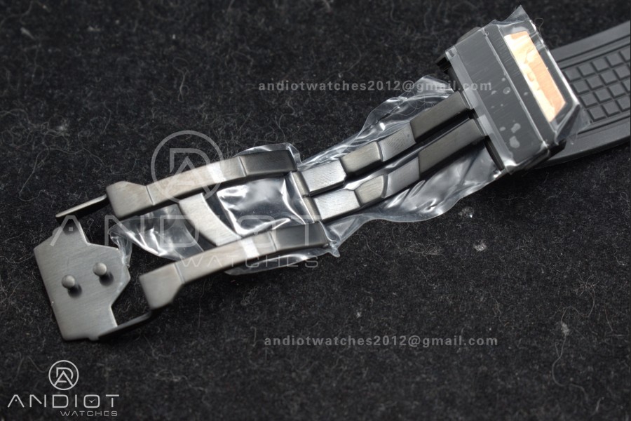 Square Bang Unico 42mm RG BBF 1:1 Best Edition Skeleton Dial Ceramic Bezel on Black Rubber Strap A1280