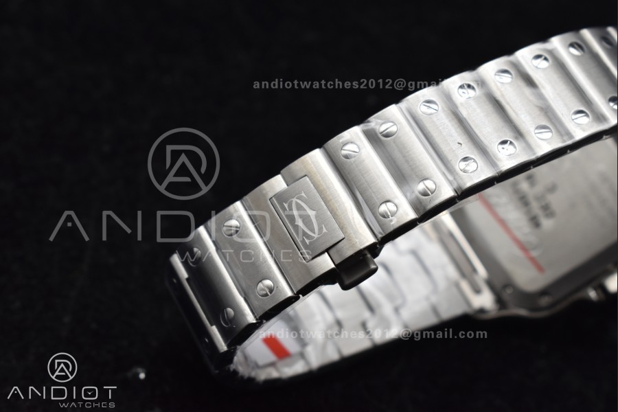 Santos de Cartier 35mm SS BVF 1:1 Best Edition White Dial on SS SmartLinks Bracelet MIYOTA 9015 V2