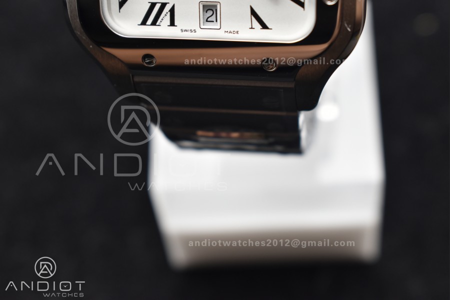 Santos de Cartier 40mm SS 2018 BVF 1:1 Best Edition White Dial on SS SmartLinks Bracelet MIYOTA 9015 V2