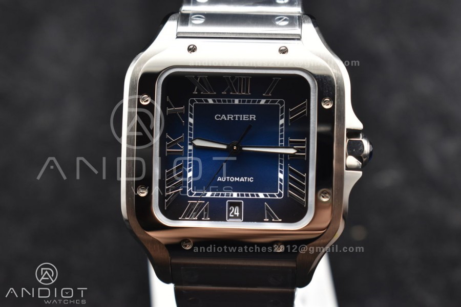 Santos de Cartier 40mm SS BVF 1:1 Best Edition Blue Dial on SS SmartLinks Bracelet MIYOTA 9015 V2