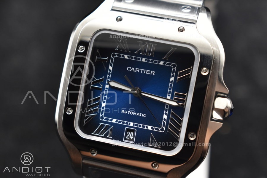 Santos de Cartier 40mm SS BVF 1:1 Best Edition Blue Dial on SS SmartLinks Bracelet MIYOTA 9015 V2