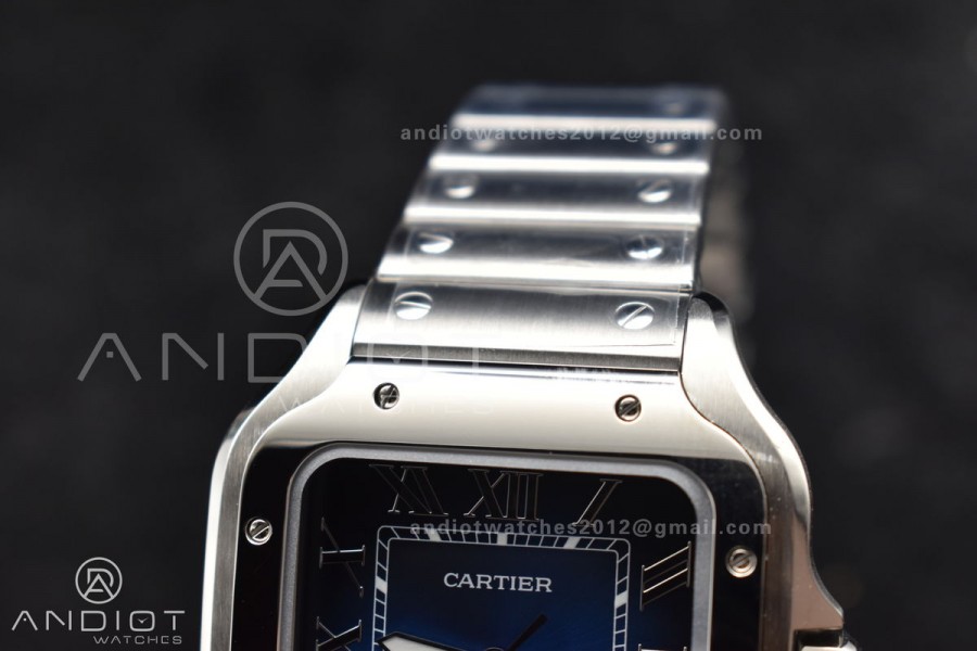 Santos de Cartier 40mm SS BVF 1:1 Best Edition Blue Dial on SS SmartLinks Bracelet MIYOTA 9015 V2