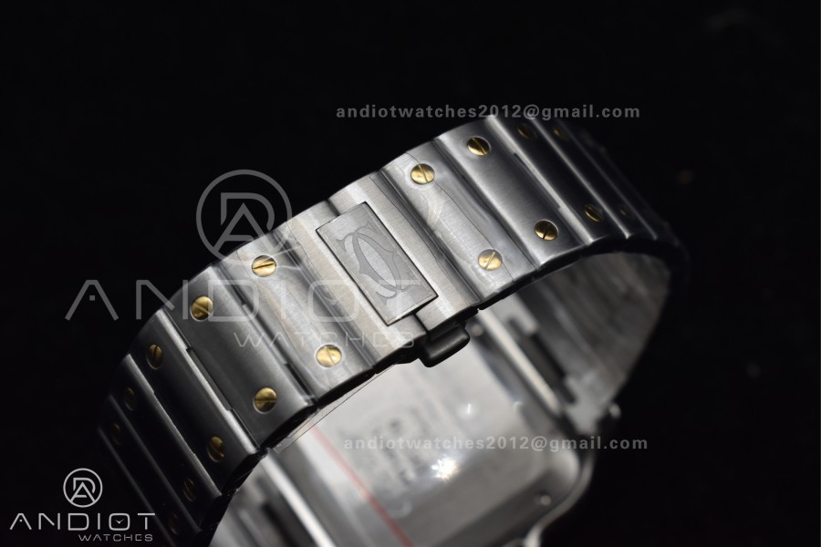 Santos de Cartier 40mm SS/YG BVF 1:1 Best Edition White Dial on SS/YG SmartLinks Bracelet MIYOTA 9015 V2