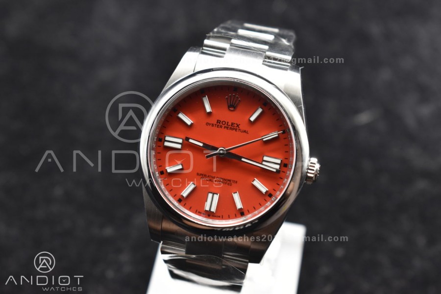 Oyster Perpetual 124300 41mm Clean 1:1 Best Edition 904L Steel Red Dial VR3230