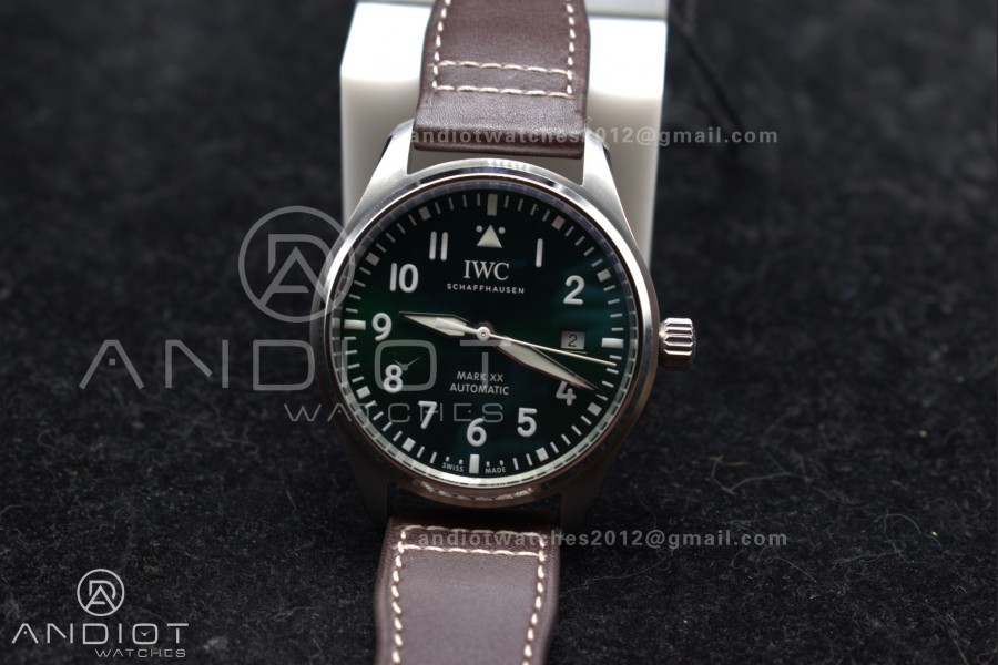 Pilot Mark XX IW328205 ZF 1:1 Best Edition Green Dial on Brown Leather Strap A32111