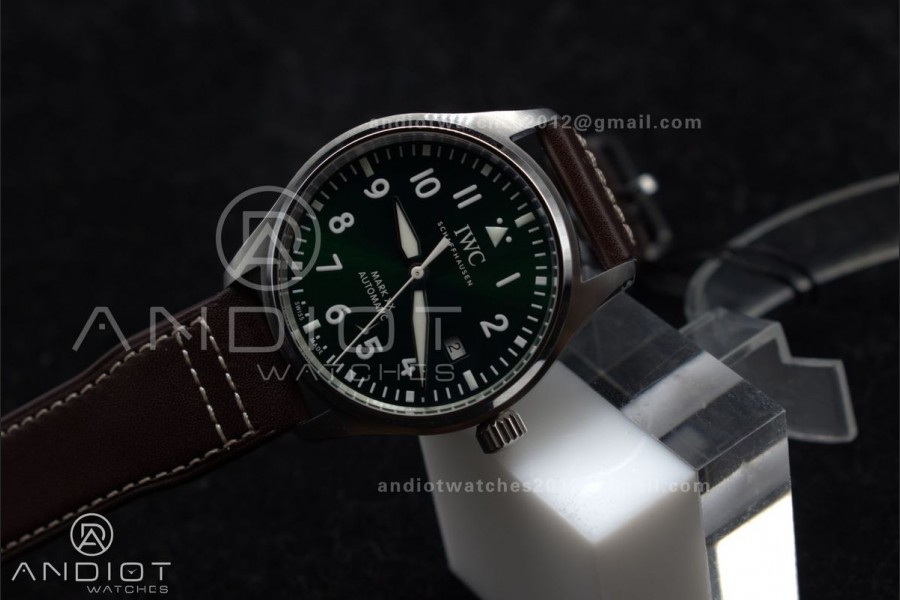 Pilot Mark XX IW328205 ZF 1:1 Best Edition Green Dial on Brown Leather Strap A32111