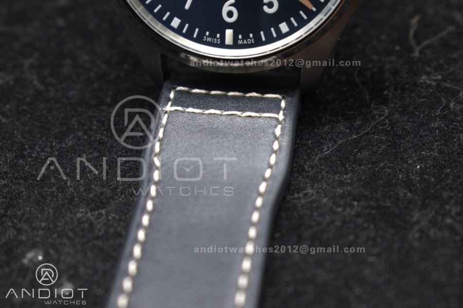 Pilot Mark XX IW328203 ZF 1:1 Best Edition Blue Dial on Dark Blue Leather Strap A32111
