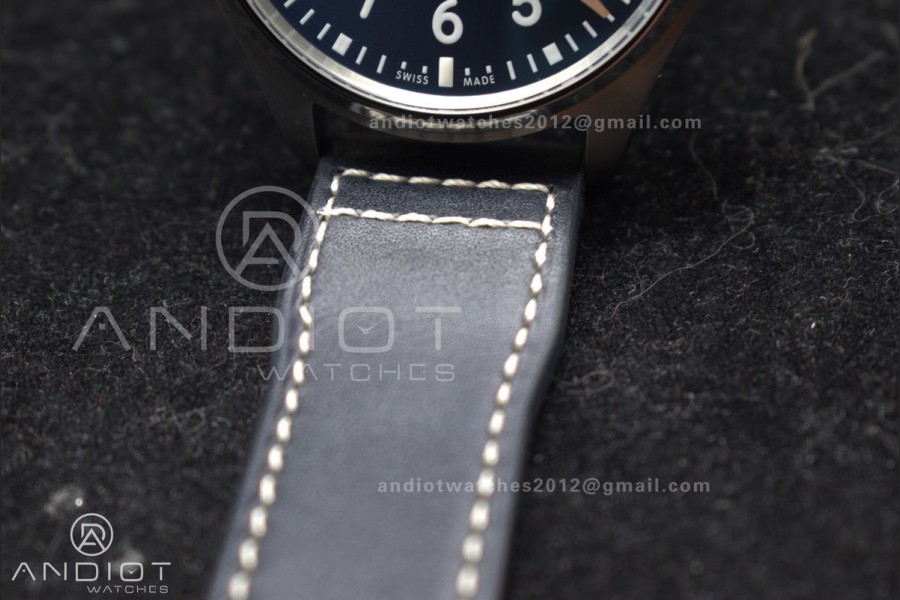 Pilot Mark XX IW328203 ZF 1:1 Best Edition Blue Dial on Dark Blue Leather Strap A32111