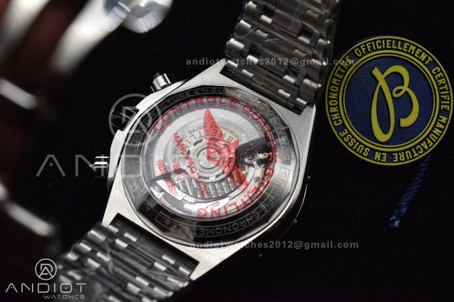 Chronomat B01 44mm SS BLSF 1:1 Best Edition Black Dial on SS Bracelet A7750