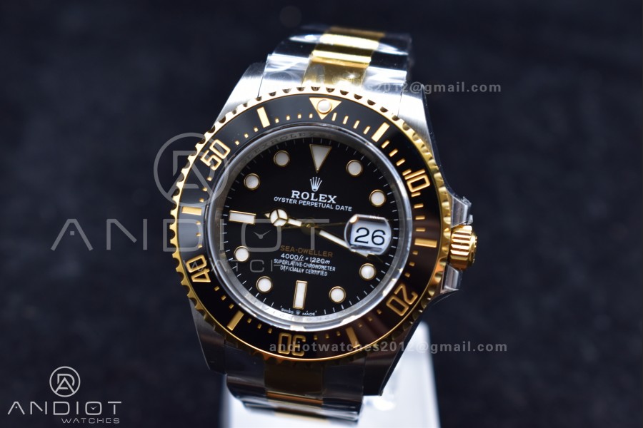Sea-Dweller Two Tone SS/YG 126603 VSF Best Edition Black Dial on SS/YG Bracelet VS3235
