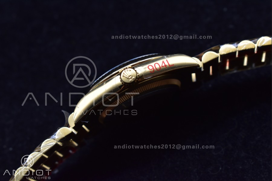 DayDate 36 YG GMF Black Dial Best Version On President Bracelet A2836 V2