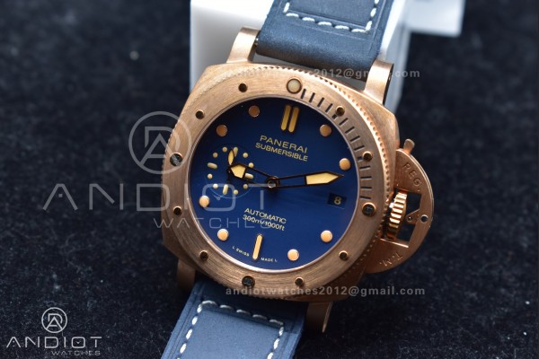 PAM1074 W Bronzo VSF 1:1 Best Edition Blue Dial on...