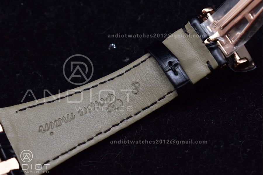 Royal Oak 41mm 15400 RG APSF 1:1 Best Edition Black Textured Dial on Black Leather Strap SA3120 Super Clone V3