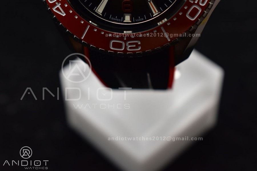 Seamaster 6000M Ultra Deep SS TF 1:1 Best Edition Gray Dial Orange Ceramic Bezel on Black Rubber Strap A2824