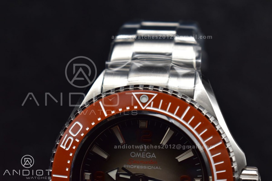 Seamaster 6000M Ultra Deep SS TF 1:1 Best Edition Gray Dial Orange Ceramic Bezel on SS Bracelet A2824