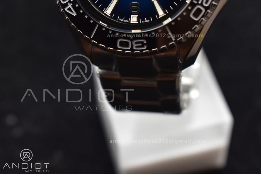 Seamaster 6000M Ultra Deep SS TF 1:1 Best Edition Blue Dial Black Ceramic Bezel on SS Bracelet A2824