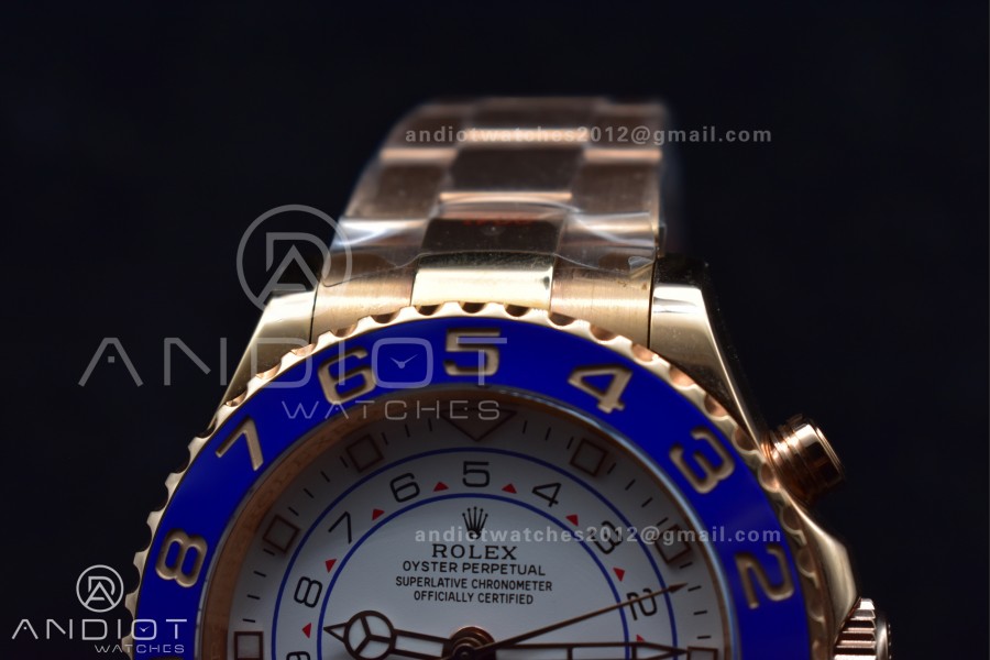 YachtMaster II 116685 RG Blue Ceramic GMF 1:1 Best Edition on RG Bracelet A7750