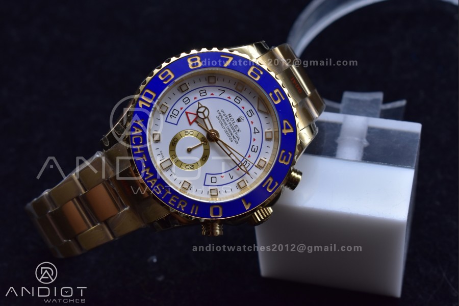 YachtMaster II 116688 YG KF 1:1 Best Edition White Dial on YG Bracelet A7750