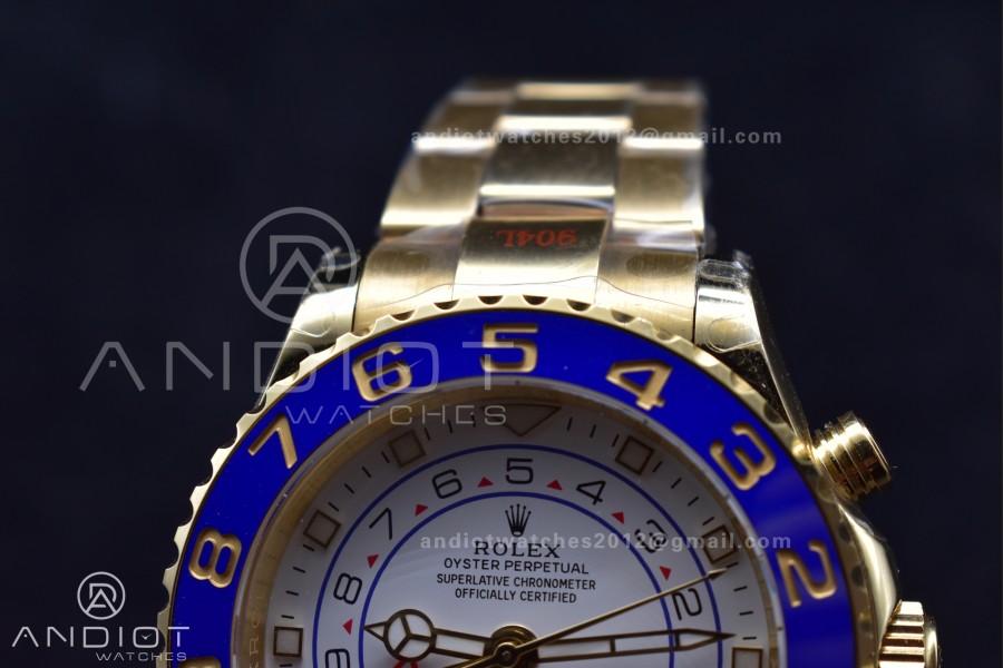 YachtMaster II 116688 YG KF 1:1 Best Edition White Dial on YG Bracelet A7750