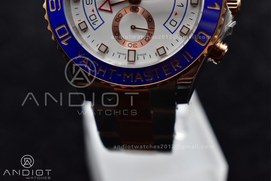 YachtMaster II 116681 SS/RG KF 1:1 Best Edition White Dial on SS/RG Bracelet A7750