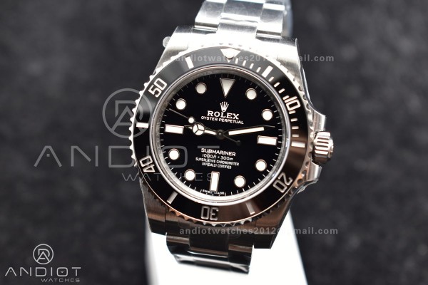 Submariner 114060 No Date Black Ceramic 904L Steel...