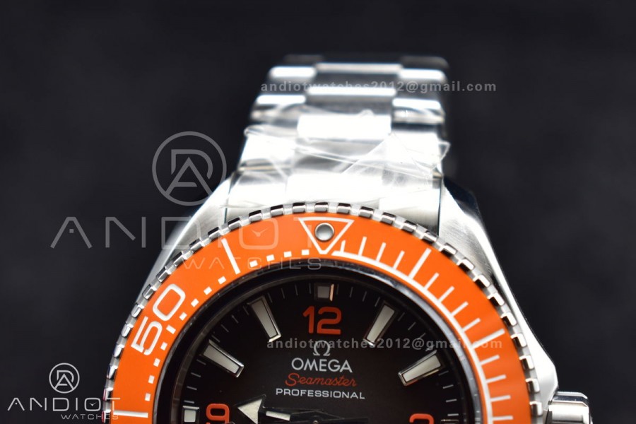 Seamaster 6000M Ultra Deep SS VSF 1:1 Best Edition Brown Dial Orange Bezel on SS Bracelet A8912 Super Clone